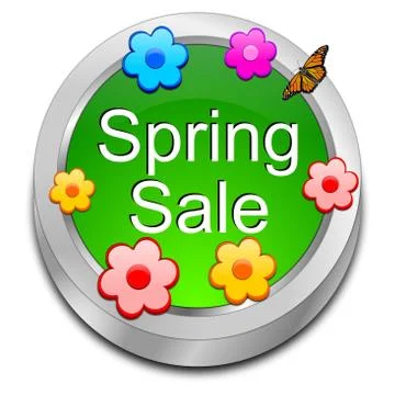 Spring sale button Illustrazione stock