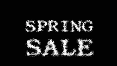 Spring Sale cloud text effect black isolated background Stock Footage 139606958
