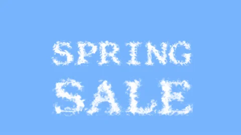 Spring Sale cloud text effect sky isolated background Stock Footage 139606993