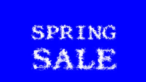 Spring Sale cloud text effect blue isolated background Stock Footage 139636020