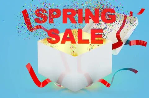 Spring Sale concept, 3D rendering Spring Sale concept, 3D rendering on blu... Stock Photos