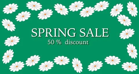 Spring sale concept banner vector illustration Stock Illustration