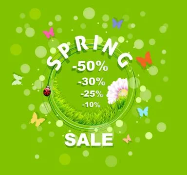 Spring sale discount background Stock Illustration