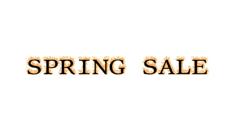 Spring Sale fire text effect white isolated background Stock Footage 138071823