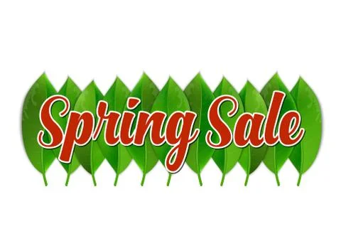 Spring Sale Poster With Leaf Illustrazione stock