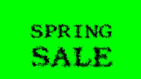 Spring Sale smoke text effect green isolated background Stock Footage 139612072