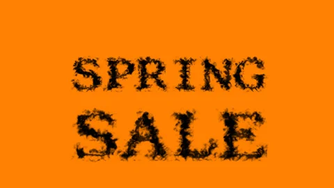 Spring Sale smoke text effect orange isolated background Stock Footage 139612131