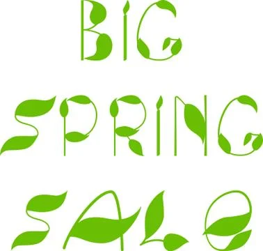 Spring sale text design template Stock Illustration