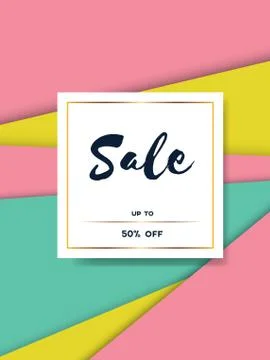 Spring sale vector banner with elegant, luxurious golden frame badge and Stock Illustration