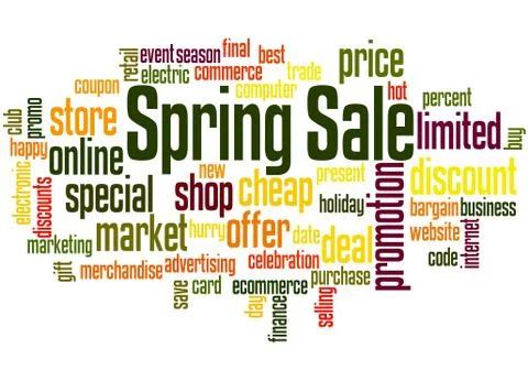 Spring sale word cloud concept Stock Illustration