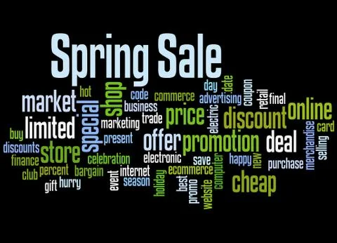 Spring sale word cloud concept Stock Illustration