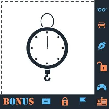 Spring scale icon flat Stock Illustration