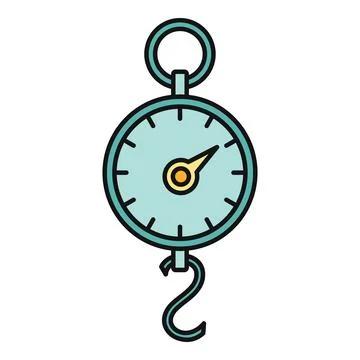 Spring scale measuring weight icon design Illustration