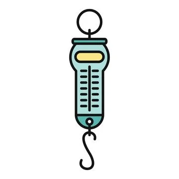 Spring scale measuring weight showing physics concept Stock Illustration