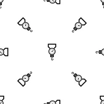 Spring scale pattern seamless black Stock Illustration