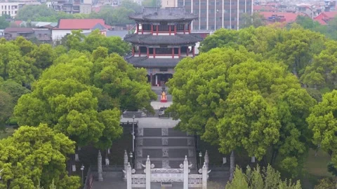 Spring Scenery of Longwang Temple Park in Wuhan, Hubei, China Stock Footage 333504076