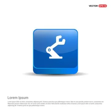Spring screwdriver icon - 3d Blue Button Stock Illustration