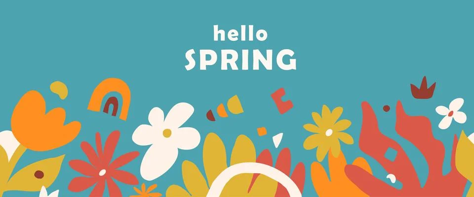 Spring seamless border vector illustration. Horizontal pattern background for Illustrazione stock