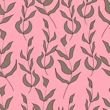 Spring seamless color pattern with sprigs. Vector stock illustration for fabric Illustrazione stock