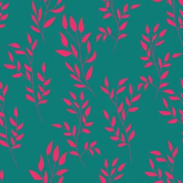 Spring seamless color pattern with sprigs. Vector stock illustration for fabric Stock Illustration