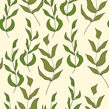 Spring seamless color pattern with sprigs. Vector stock illustration for fabric Stock Illustration