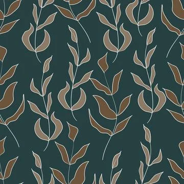 Spring seamless color pattern with sprigs. Vector stock illustration for fabric Stock Illustration