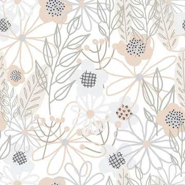 Spring seamless pattern children's cute. floral seamless pattern with many .. Stock Illustration