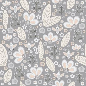 Spring seamless pattern children's cute. floral seamless pattern with many de Stock Illustration