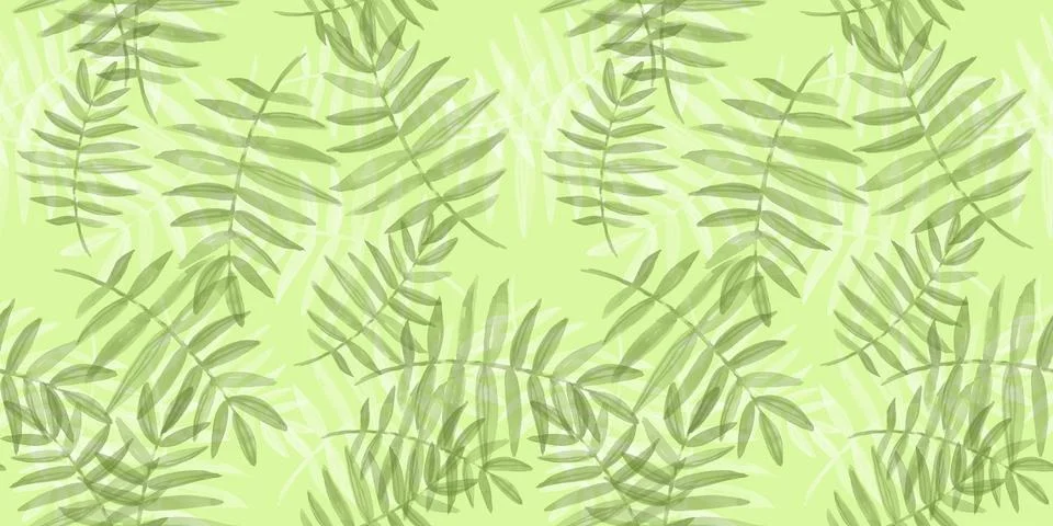 Spring Seamless Pattern. Floral elements in doodle style. Green background Stock Illustration