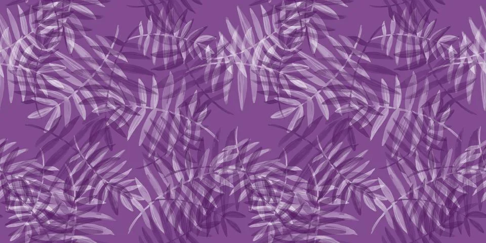 Spring Seamless Pattern. Floral elements in doodle style. Purple background Stock Illustration