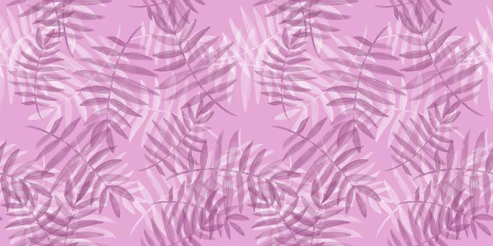 Spring Seamless Pattern. Floral elements in doodle style. Pink background Stock Illustration