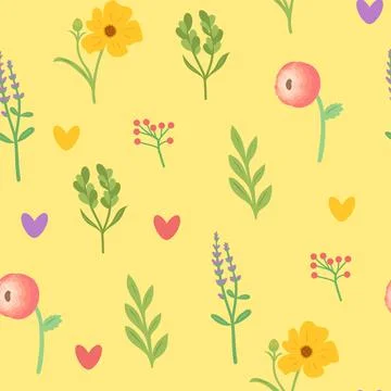 Spring seamless pattern with flowers and vector Stock Illustration