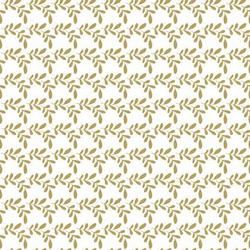 Spring seamless pattern with golden sprigs on white background. Vector stock Stock Illustration