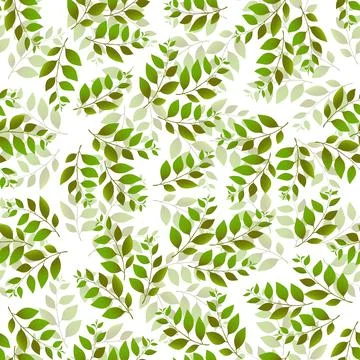 Spring seamless pattern with green sprigs. Vector stock illustration for fabric Illustrazione stock