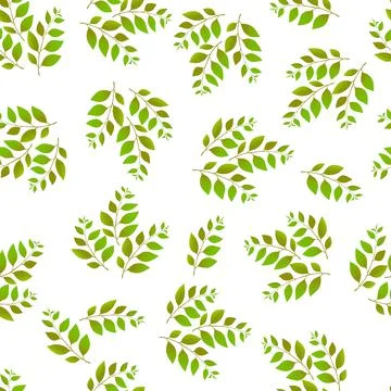 Spring seamless pattern with green sprigs. Vector stock illustration for fabric イラスト素材