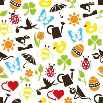 Spring seamless pattern Stock Illustration