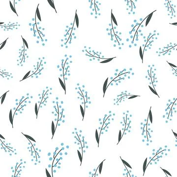 Spring seamless pattern with lily of the valley flowers. Stock Illustration