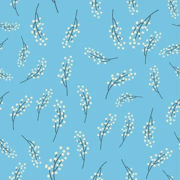 Spring seamless pattern with lily of the valley flowers. Stock Illustration