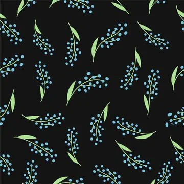 Spring seamless pattern with lily of the valley flowers. Stock Illustration