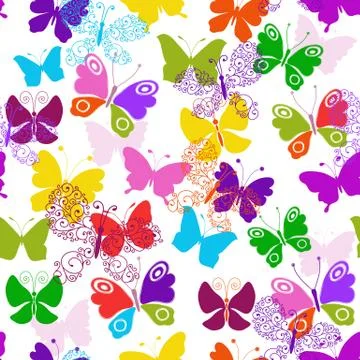 Spring seamless vivid white pattern Stock Illustration