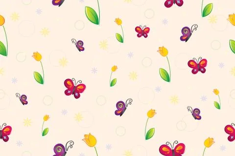 Spring seamless wallpaper Stock Illustration