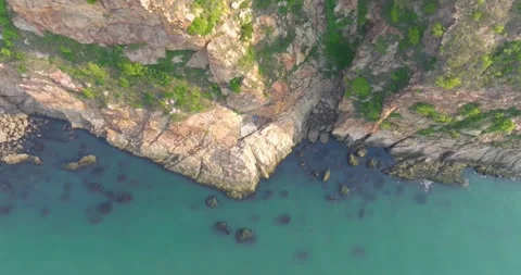 Spring seaside scenery of Binhai Road in Dalian, Liaoning province, China Stock Footage 241405956