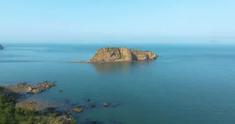 Spring seaside scenery of Binhai Road in Dalian, Liaoning province, China Stock Footage 241409118