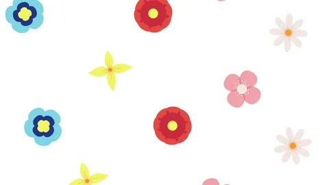 Spring season decoration with flowers pattern Stock Footage 175854607