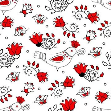 SPRING SEASON Ornament Seamless Pattern Vector Illustration Stock Illustration
