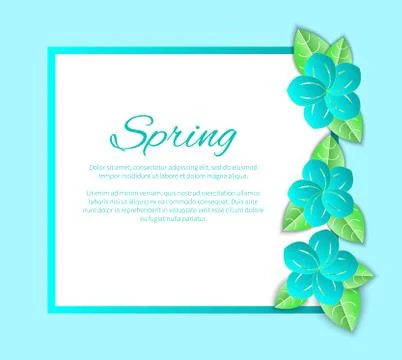 Spring Season Poster with Text Sample and Frame Stock Illustration
