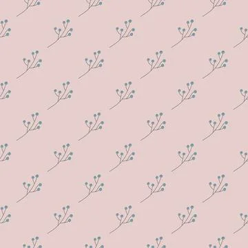 Spring seasonal seamless pattern with diagonal simple berries ornament. Paste Stock Illustration