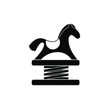 Spring see saw black simple icon Stock Illustration