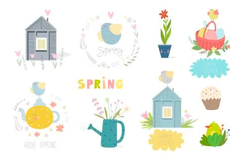 Spring set イラスト素材