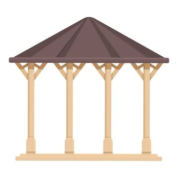 Spring shelter icon cartoon vector. Park building Ilustración de archivo